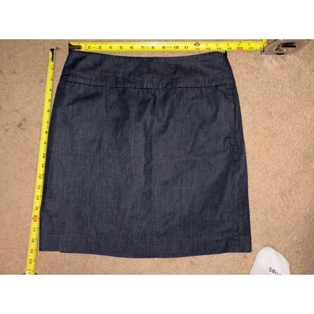 LOFT Ann Taylor Womens Size 4 Dark Wash Denim Pencil Skirt Side Zip T35-24